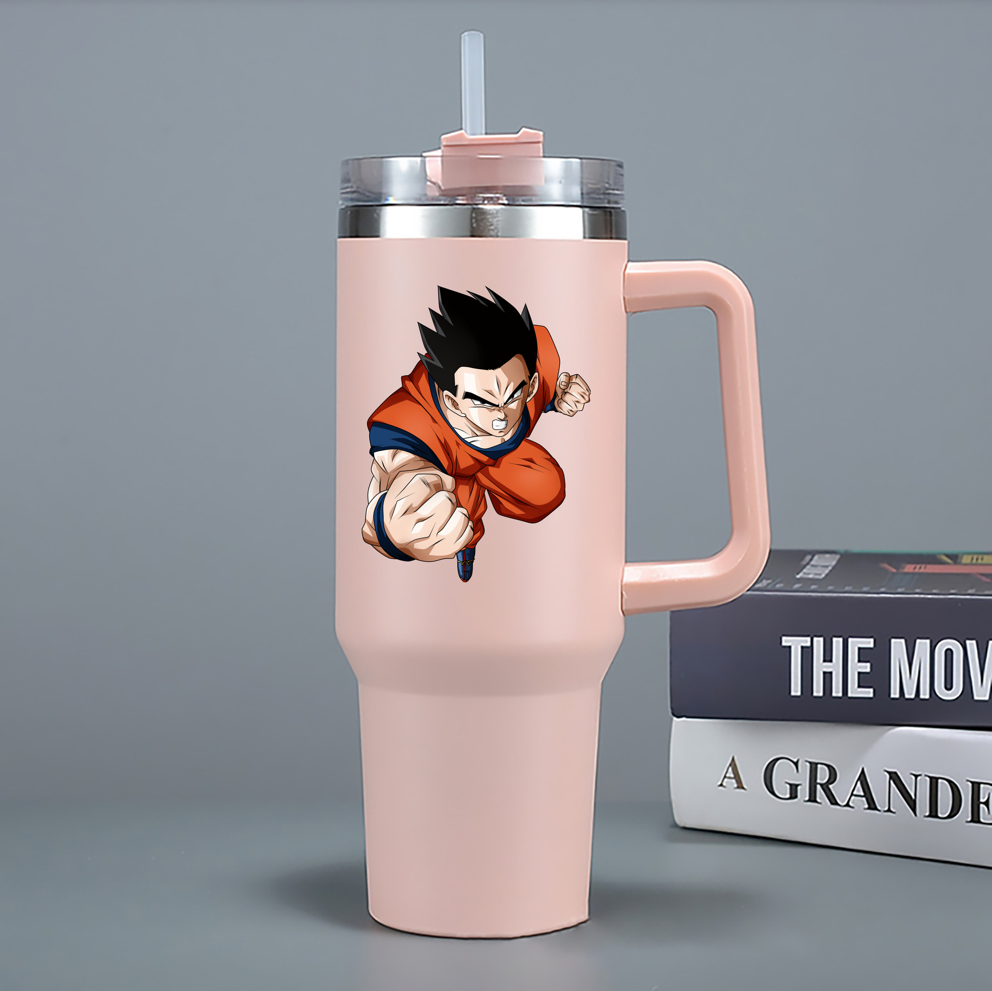（画像用） ドラゴンボール 孫 悟飯（そんごはん）DRAGON BALL Son Gohan 1200mL車用タンブラー - クリスタルステッカー（プラスチックストロー付き）